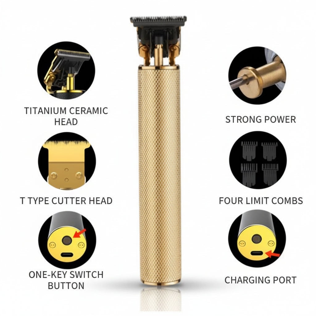 Professional Hair Trimmer T Blade Cordless Beard Grooming Tool - Image 3