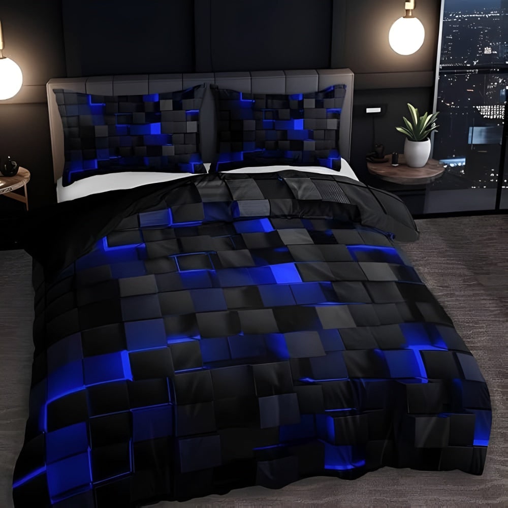 Quilt Cover Set Modern Geometric Design 3 Piece Bedding Set - Image 5