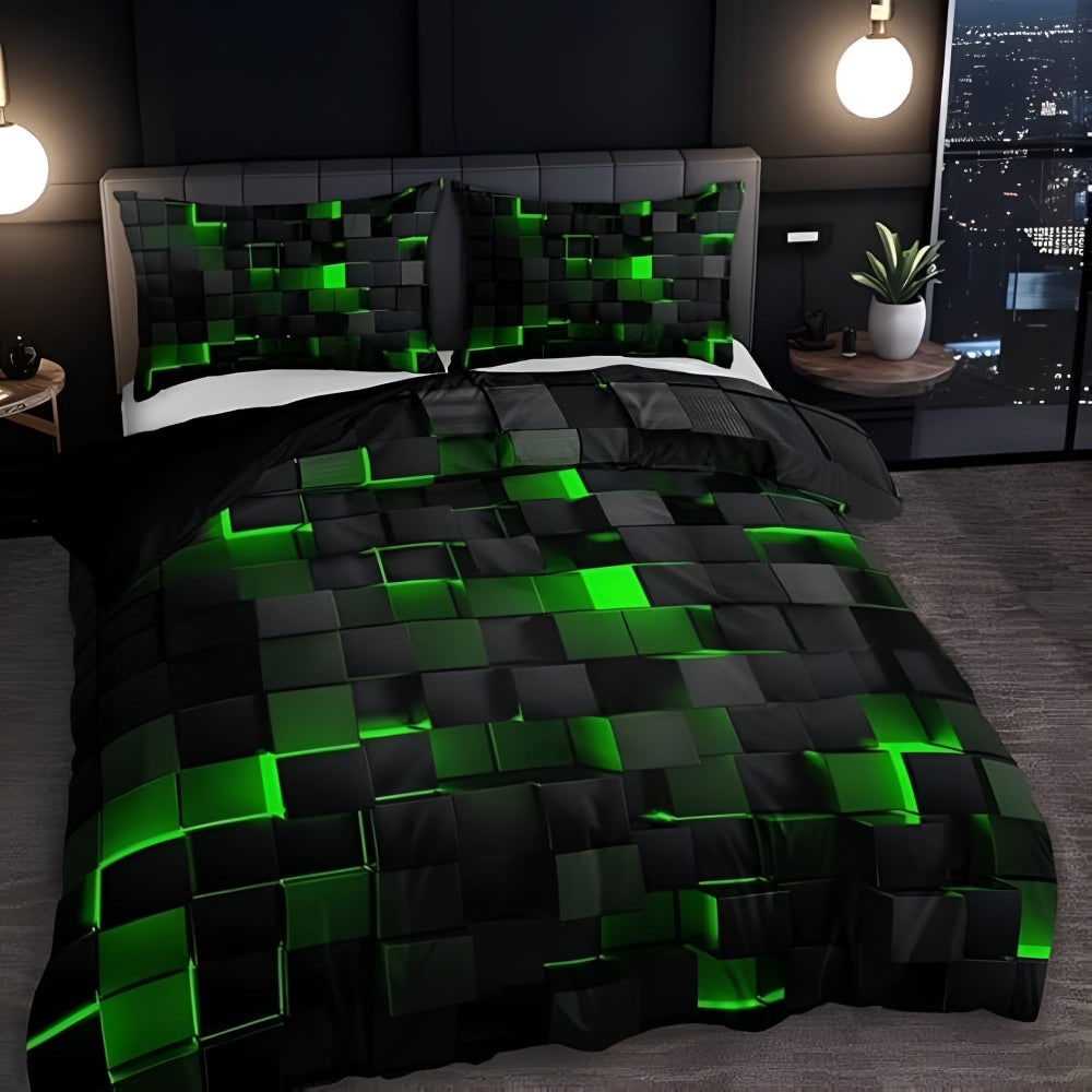 Quilt Cover Set Modern Geometric Design 3 Piece Bedding Set - Image 6