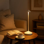 Rechargeable Touch Dimmable Table Lamp Conical Shade - Image 1
