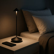 Rechargeable Touch Dimmable Table Lamp Conical Shade - Image 2
