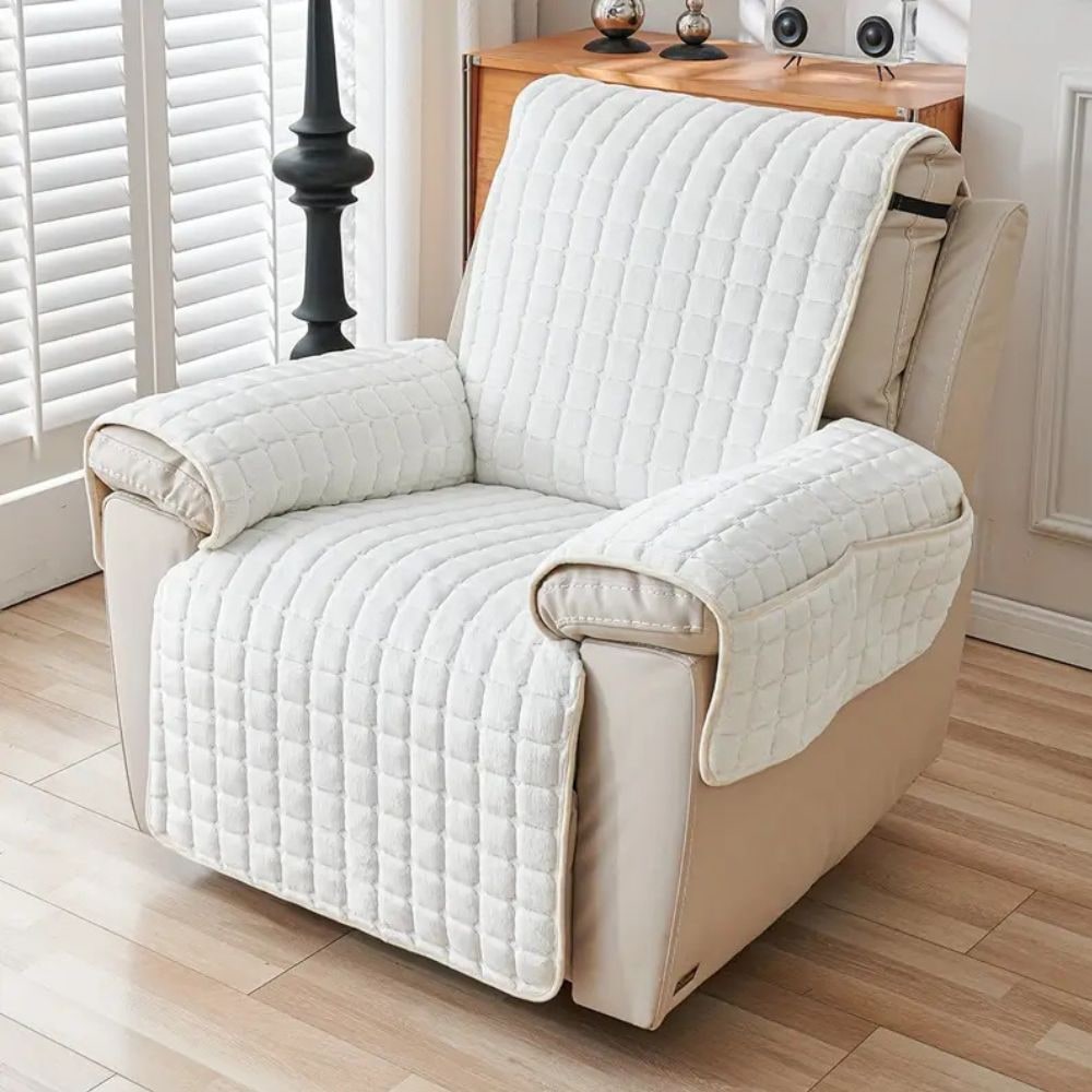 Recliner Cover Soft Plush Protector Furniture Snug Fit Quilted - Image 11