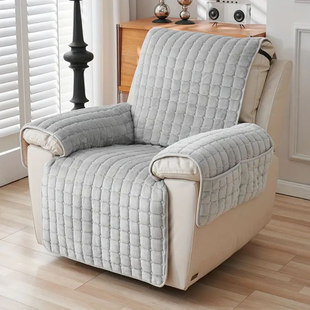 Recliner Cover Soft Plush Protector Furniture Snug Fit Quilted - Image 13