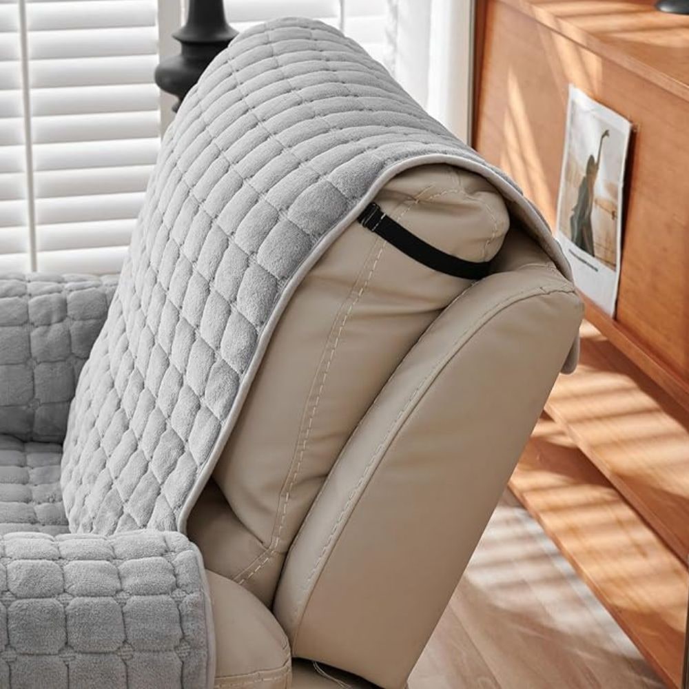 Recliner Cover Soft Plush Protector Furniture Snug Fit Quilted - Image 4