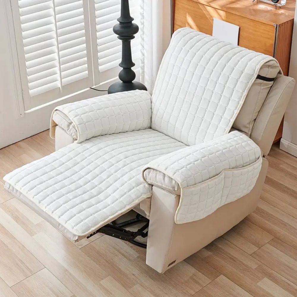 Recliner Cover Soft Plush Protector Furniture Snug Fit Quilted - Image 8