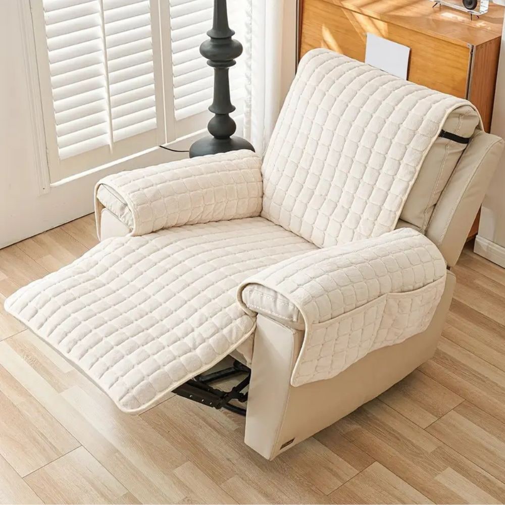 Recliner Cover Soft Plush Protector Furniture Snug Fit Quilted - Image 9