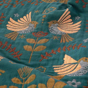 Reversible Cotton Bird Blanket Scandinavian Style - Image 3