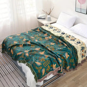 Reversible Cotton Bird Blanket Scandinavian Style - Image 5