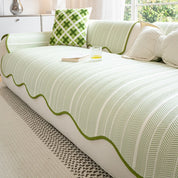 Sofa Cover Couch Cover Herringbone Scallop Slipcover - Image 1