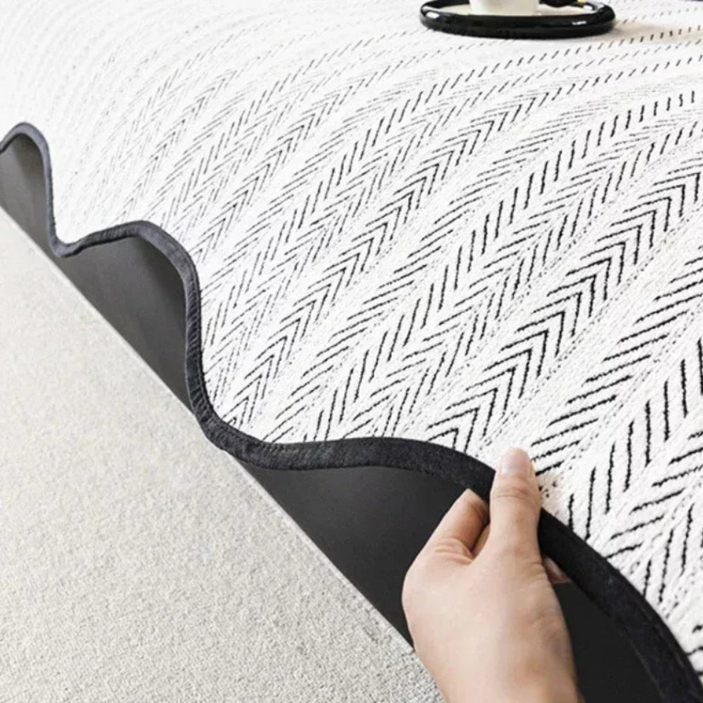 Sofa Cover Couch Cover Herringbone Scallop Slipcover - Image 8
