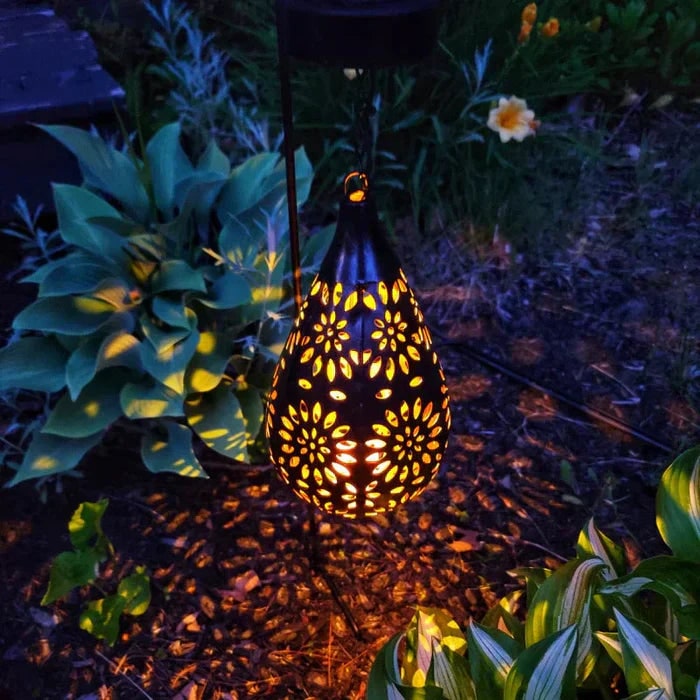 Solar Garden Light Floral Design Outdoor Decor - Image 1