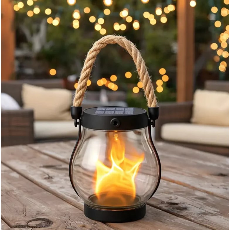 Solar Lantern Flickering Flame Effect Outdoor Lighting - Image 6