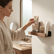 Solid Wood Bathroom Wall Shelf Storage & Organization Rustic Style - Image 4
