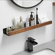 Solid Wood Bathroom Wall Shelf Storage & Organization Rustic Style - Image 5