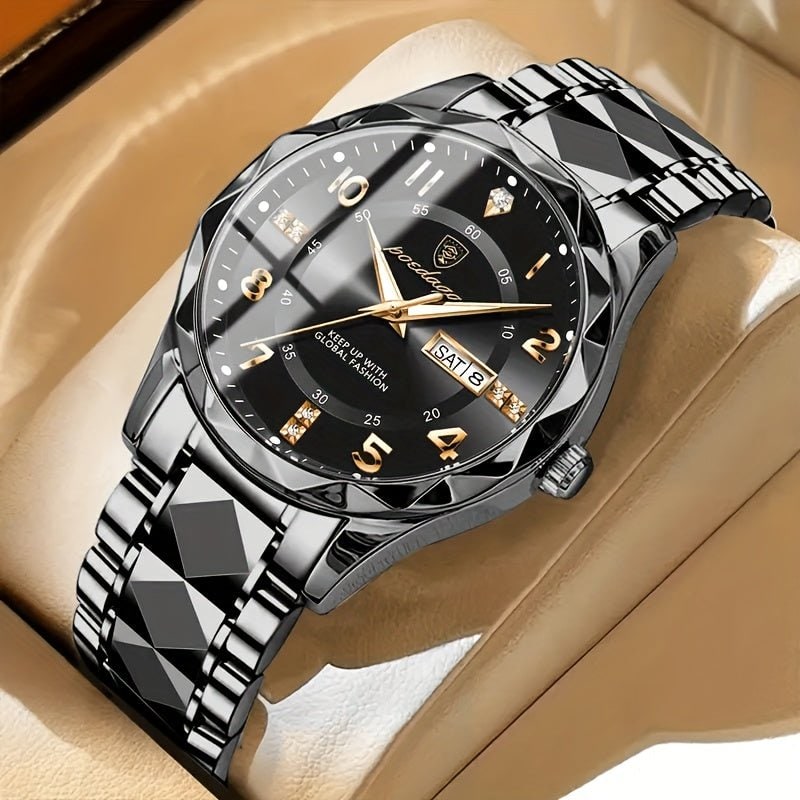 Sports Watch Dial Stainless Steel Two-Tone Design - Image 2