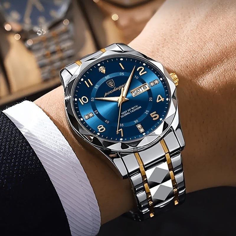 Sports Watch Dial Stainless Steel Two-Tone Design - Image 4