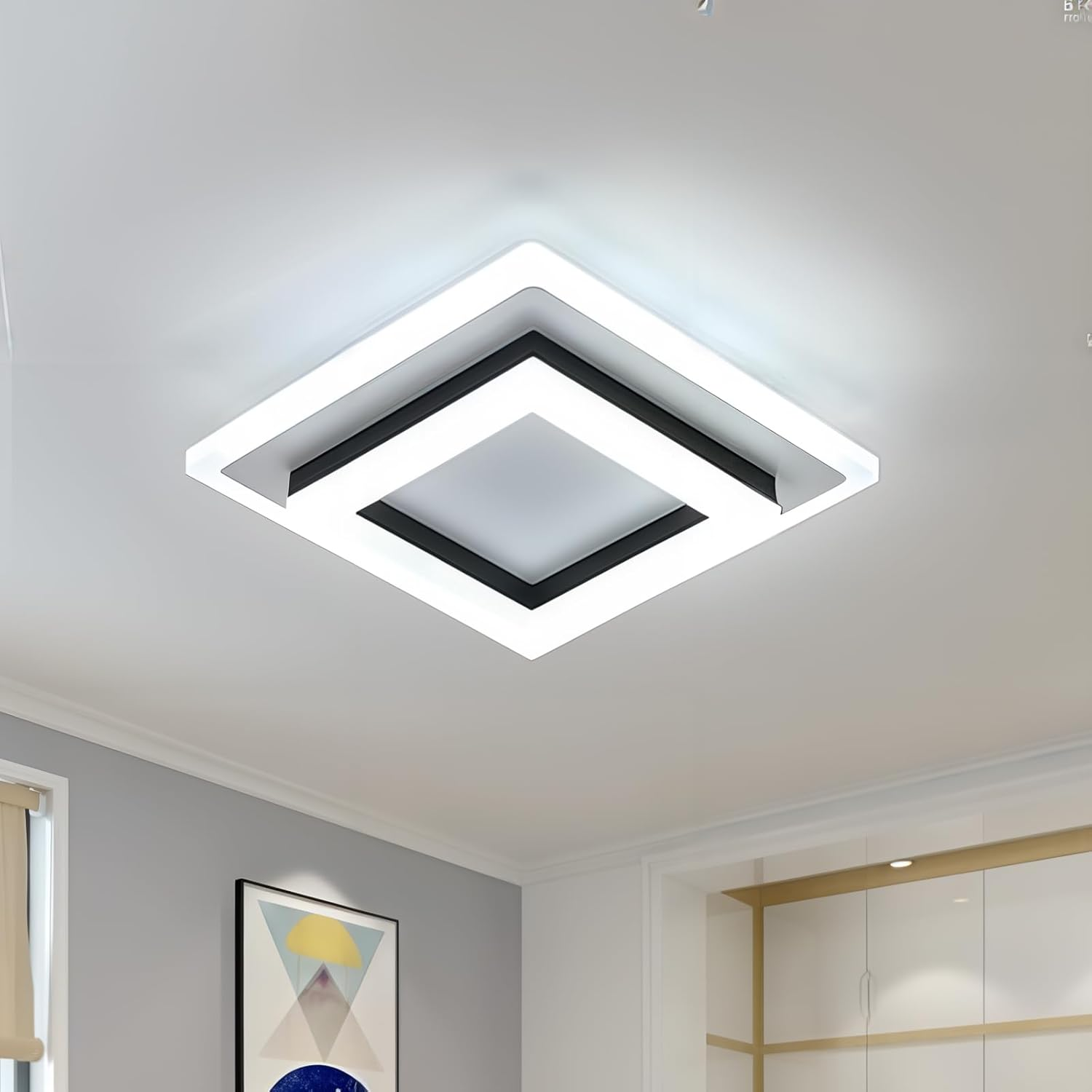 Square LED Ceiling Fixture Hallway Modern Design Trim - Image 2
