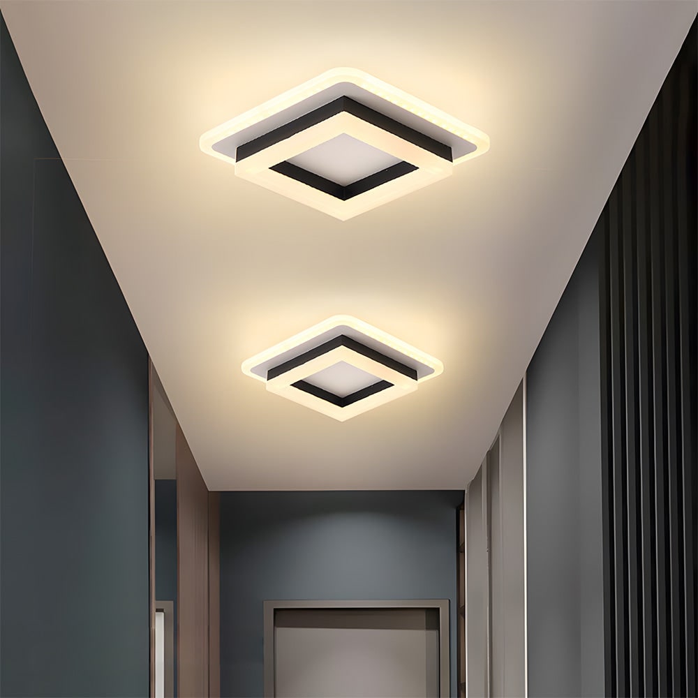 Square LED Ceiling Fixture Hallway Modern Design Trim - Image 4