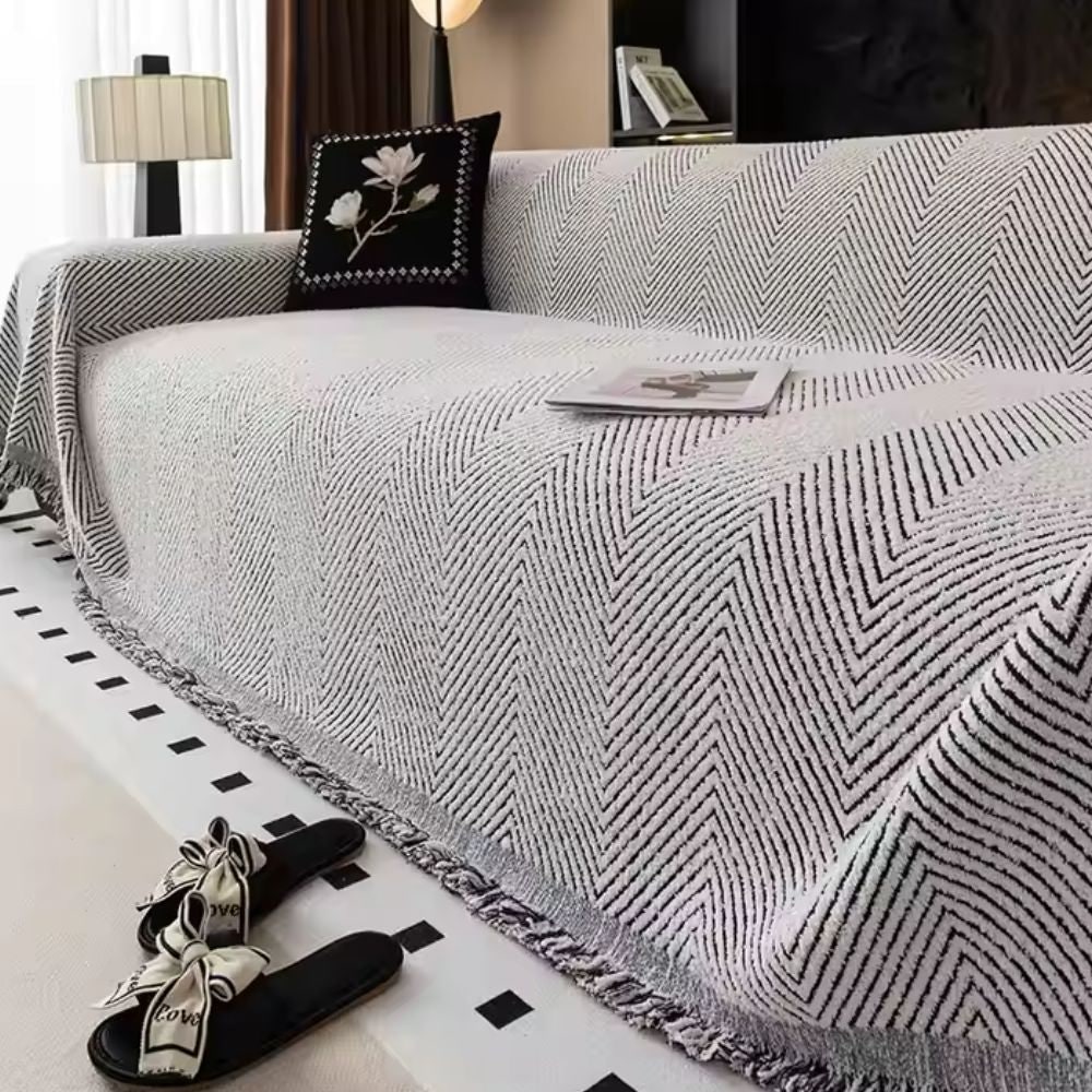Stripe Herringbone Sofa Cover Living Room Decor and Protection - Image 7