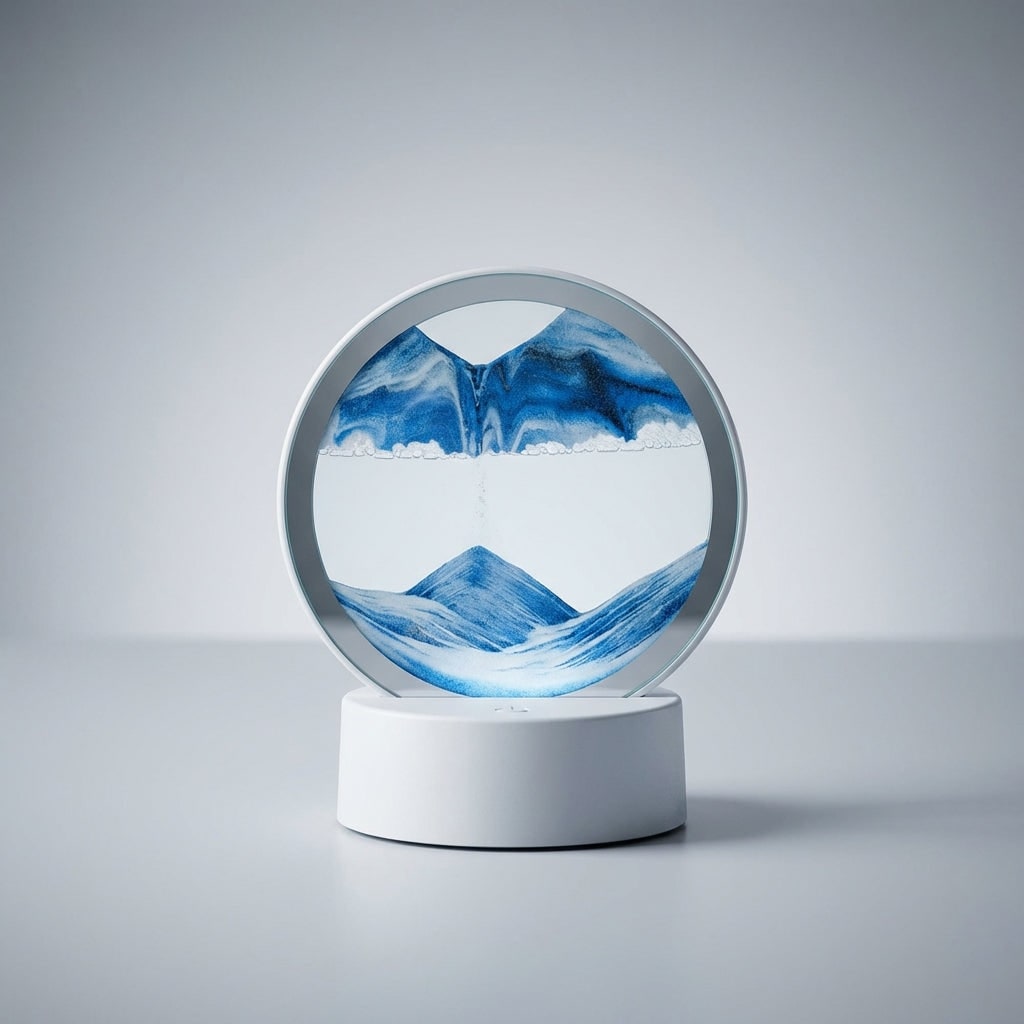 Table Lamp Sand Art Modern Circular Moving Sand Lamp LED Décor - Image 2