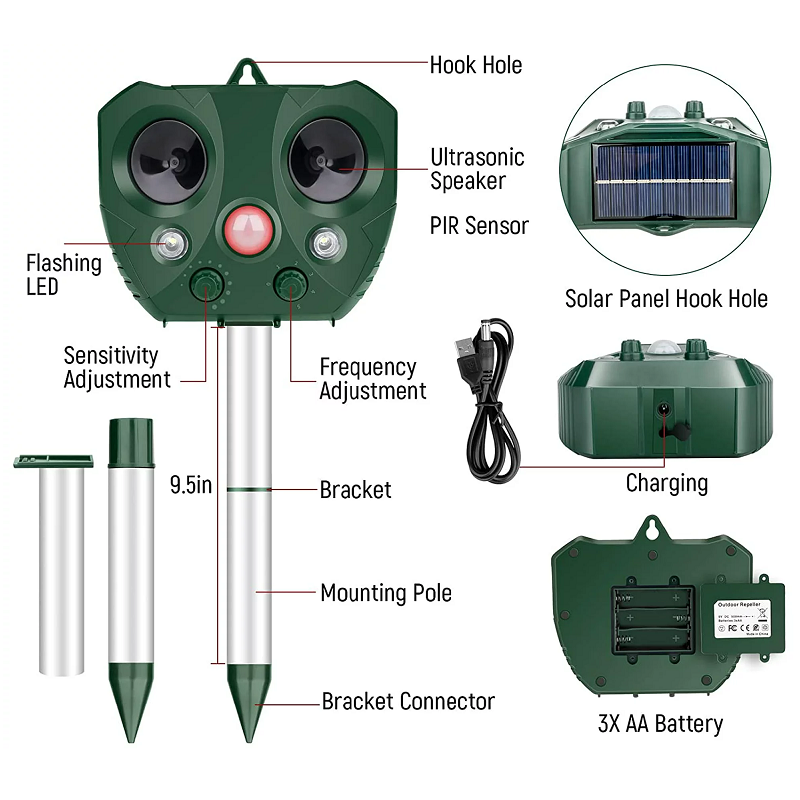 Ultrasonic Bird Repeller Solar Powered Outdoor Pest Control - Image 8