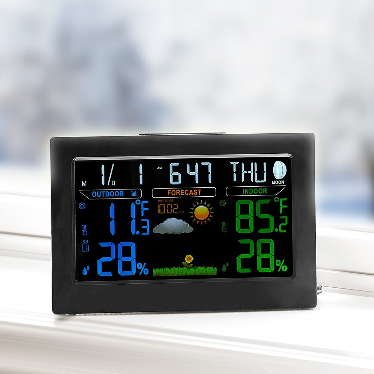 Weather Station Indoor Outdoor Thermometer Digital Display - Image 1