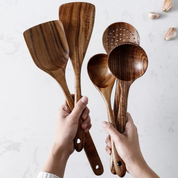 Wooden Cooking Utensil Set 5-Piece Walnut Kitchen Tools - Image 7