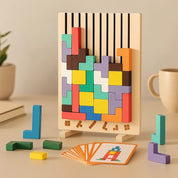 Wooden Puzzle Game Desk Fun Brain Break Activity Adults - Image 1
