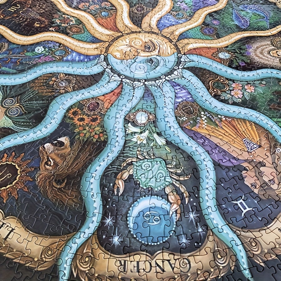 Zodiac Puzzle 1000 Pieces Round Astrology Art Family Fun - Image 4