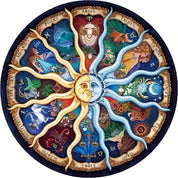 Zodiac Puzzle 1000 Pieces Round Astrology Art Family Fun - Image 6